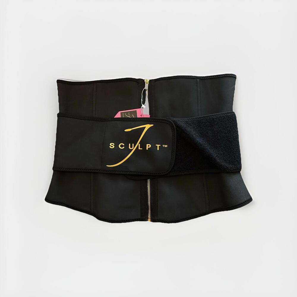 J Sculpt Waist Trainer Shapewear Black XXXL Plus Size Latex Zipper Adjustable